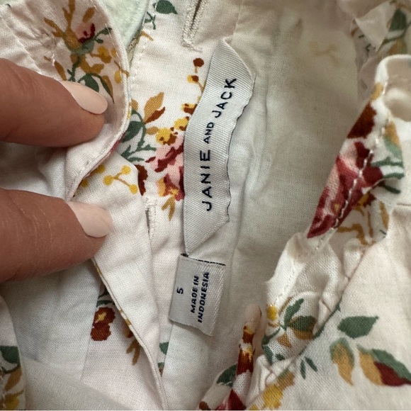 Janie and Jack Floral Rose Garden Top Light Pink Long Sleeve Size 5 - Picture 6 of 7